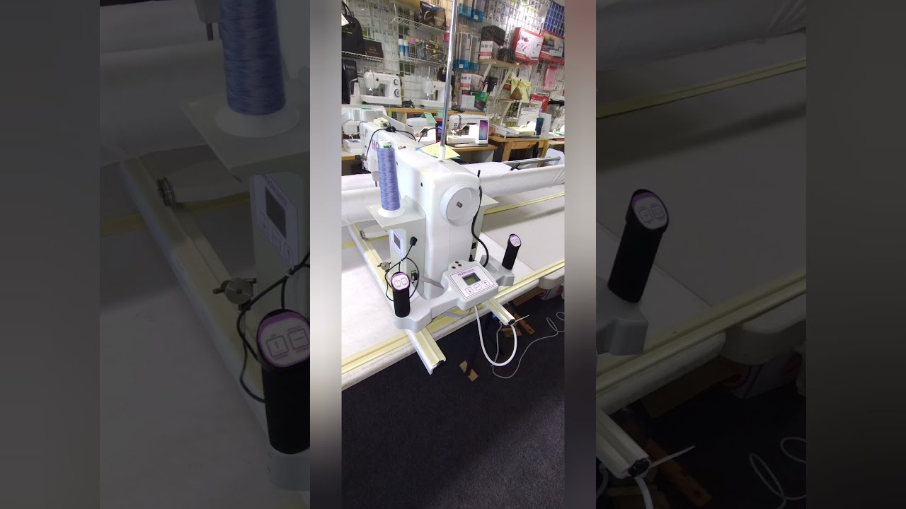 HandiQuilter HQ16 on a 10-foot tabletop frame review - YouTube