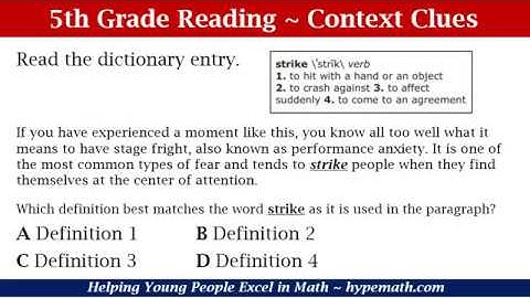 5th Grade Reading Comprehension (Context Clues)