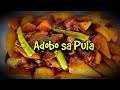 Adobong Manok sa Pula with Papaya