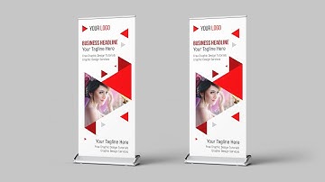 Fresh Modern Roll Up Banner Design - Photoshop Tutorial