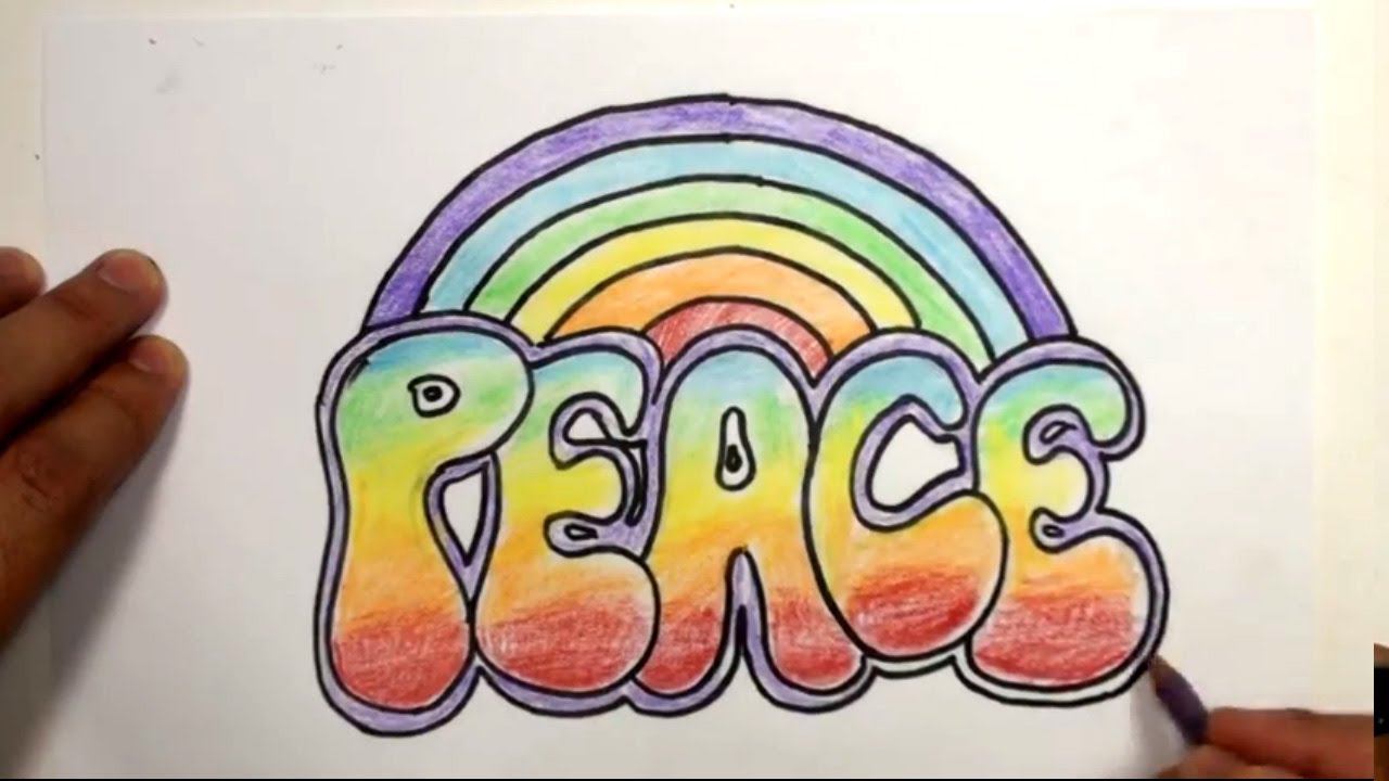 How To Write Peace Rainbow 60 S Style Mat Youtube