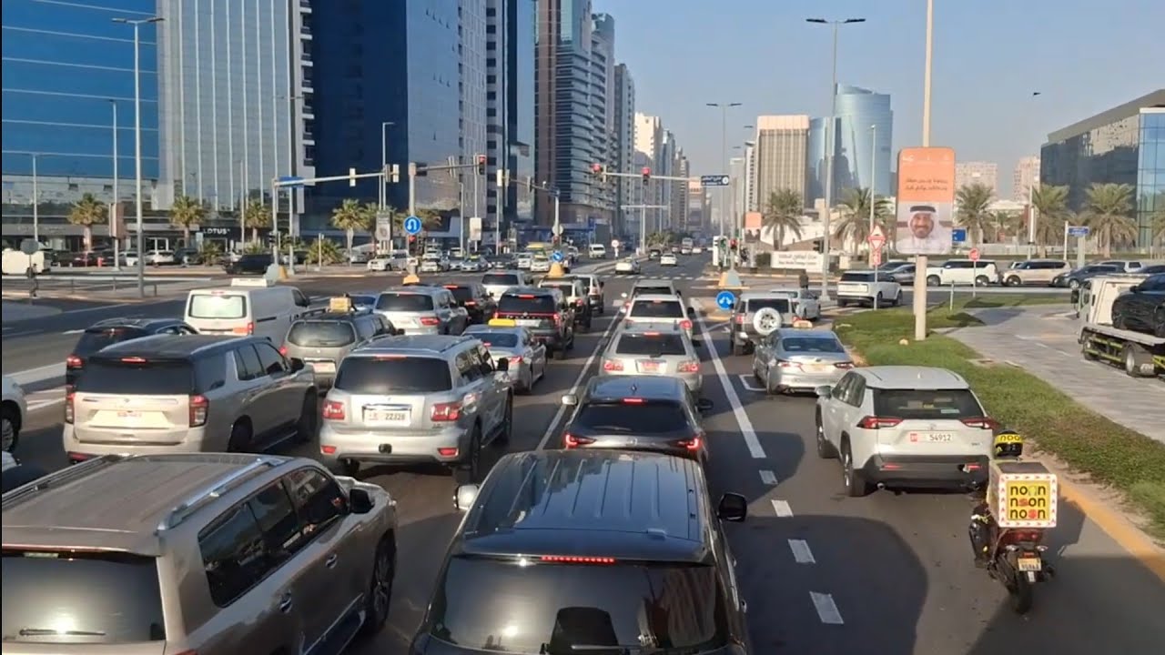 A Drive Around Abu Dhabi During Evening Rush Hour 17/02/26 
