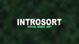 Introsort Visual Basic .Net Time-Lapse