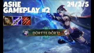 Wild Rift Ashe GAMEPLAY#2:Build and Guide | 24 KİLL | QUADRA KİLL