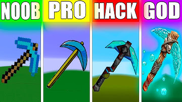 NOOB VS PRO VS HACKER VS GOD DIAMOND PICKAXE Minecraft Pixel Art