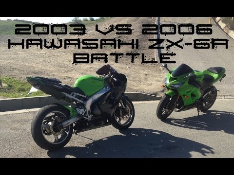 にに③ 2003 VS 2006 Kawasaki ZX-6R 636 RACE BATTLE + BIKE SWAP