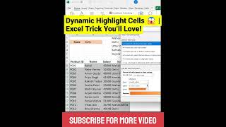 😱 Excel Magic Trick! | Dynamic Highlight Cells Automatically | No VBA Needed 💡