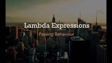 Introduction to Java 8 - Passing Behaviour with Lambda Expressions