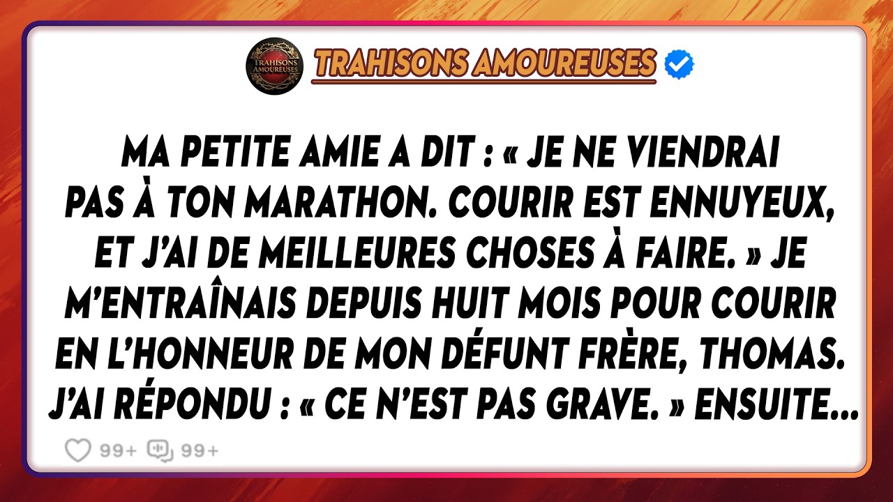 Ma Petite Amie A Dit : « Je Ne Viendrai Pas À Ton Marathon. Courir Est Ennuyeux, Et J’ai De...