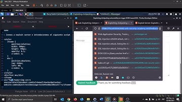 Lab Exploiting clickjacking vulnerability to trigger DOM based XSS