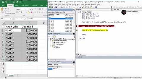 Bài. 28  Ứng dụng dict để tổng hợp sales | VBA for Excel Nâng cao | Học lập trình - YouBo