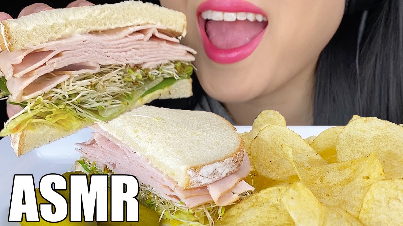 ASMR Classic Turkey Sandwich + Potato Chips (Crunchy Eating Sounds) NO TALKING | ASMR Phan