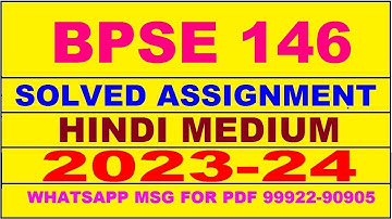 bpse 141 solved assignment 2023-24 | bpse 141 solved assignment in hindi 2024 | bpse 141 2024