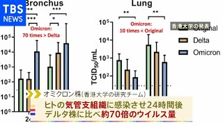 「『オミクロン株』約７０倍の速さで増殖」 香港大学の研究チーム発表