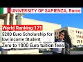 Sapienza University, Rome. Italy. Everybody can afford to study in world best university .