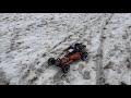 HPI Baja 5B SBK Flux - paddle tires on wet snow