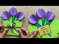 Diy card for mom  3d flower card for mothers day  paper flower card ideas for mothers day