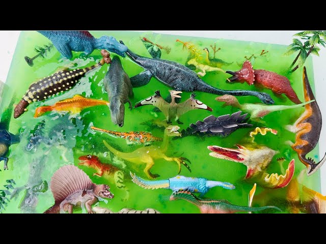 Huge Green Swamp Slime Dinosaurs Play | Dinosaurs Collection | T REX class=