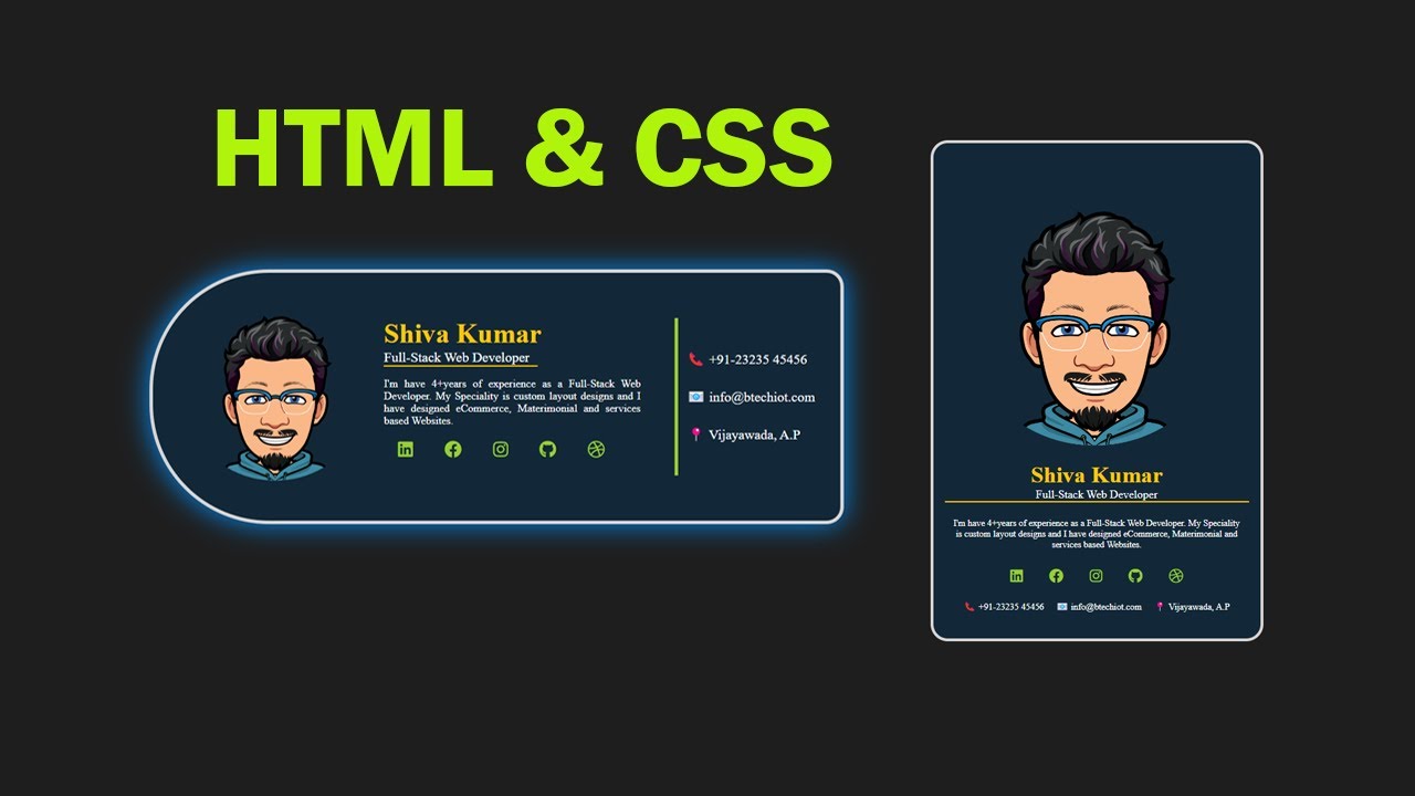 Simple Profile card design | HTML CSS Crash Course - YouTube