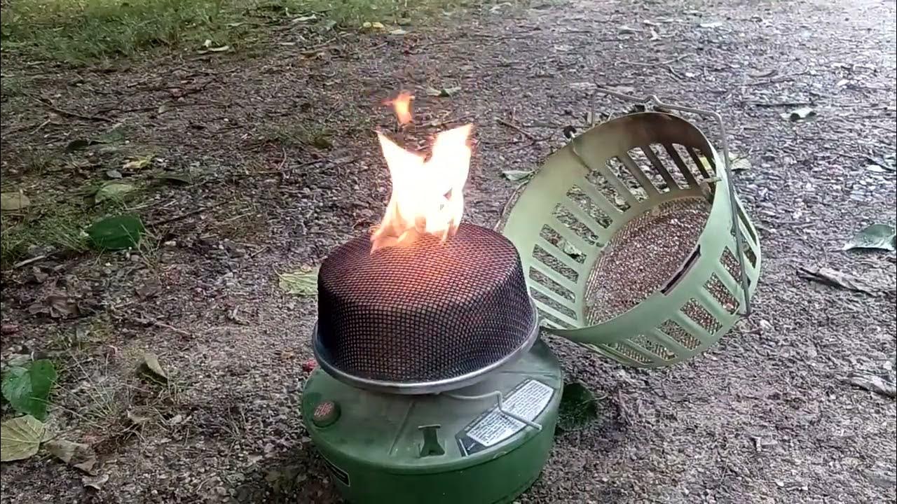 Lighting a coleman heater - YouTube