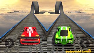 インポッシブルカートラック3Dレッド＆グリーンカードライビングハイスピードレベル5〜8完了Androidゲームプレイ screenshot 2