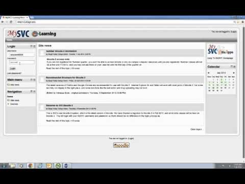 SVC Moodle 2 Student View: How to Login