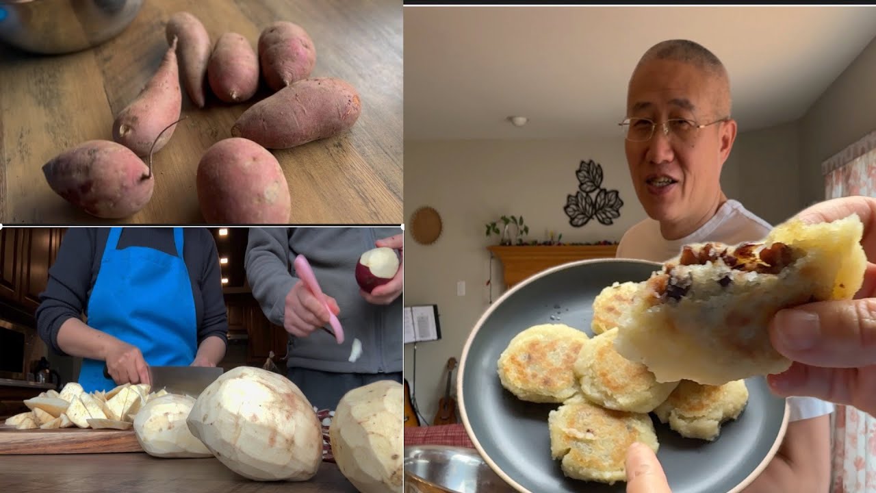 下雨天买了2袋地瓜 自己做番薯粉 料渣做馅饼 超好吃【Garden Time 田园生活分享】2024 2