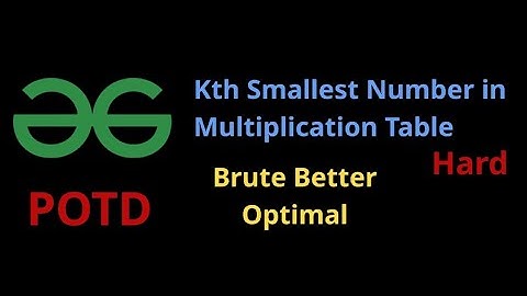 Kth Smallest Number in Multiplication Table | Brute | Better | Optimal