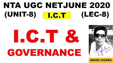 ICT and Governance Lec 8  ugc 8 ICT net june 2020
