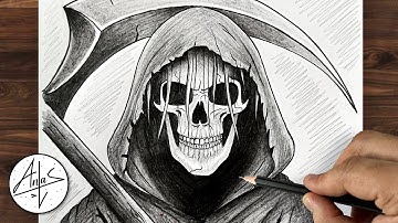 Step‑by‑Step Realistic Grim Reaper Drawing Tutorial (Easy Halloween Art) | Anas Art Academy