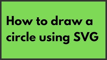 [Simple] How to draw a circle using SVG