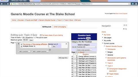 Moodle Quiz - Part 2: Adding Questions to Your Quiz