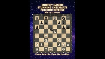 Morphy Gambit | Stunning Checkmate | Philidor Defense | Chess Openings | Chess Tricks