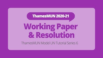 Working papers and Resolutions [ThamesMUN MUN Tutorial]