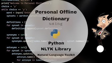 Personal Dictionary using python || NLTK Library #phython #nlp