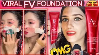 Trying viral fv foundation | waterproof red foundation | omg I am shocked ?
