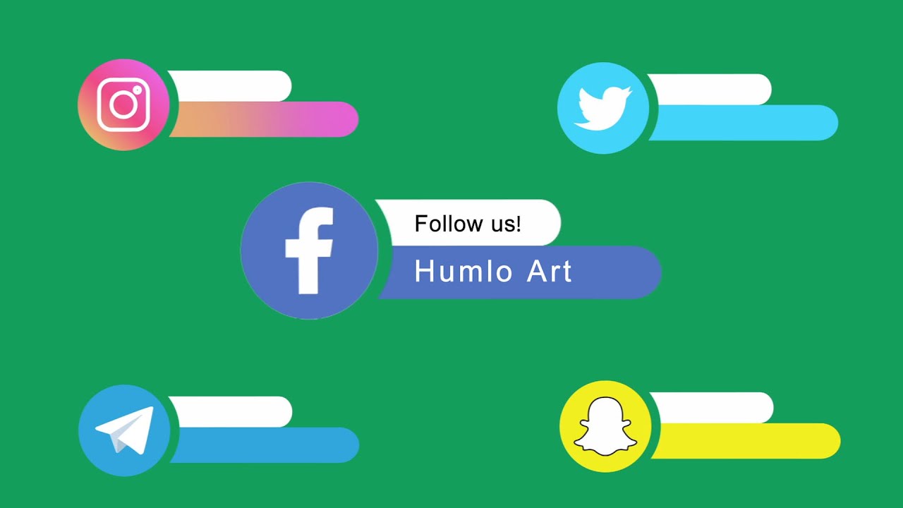 follow us on social media green screen