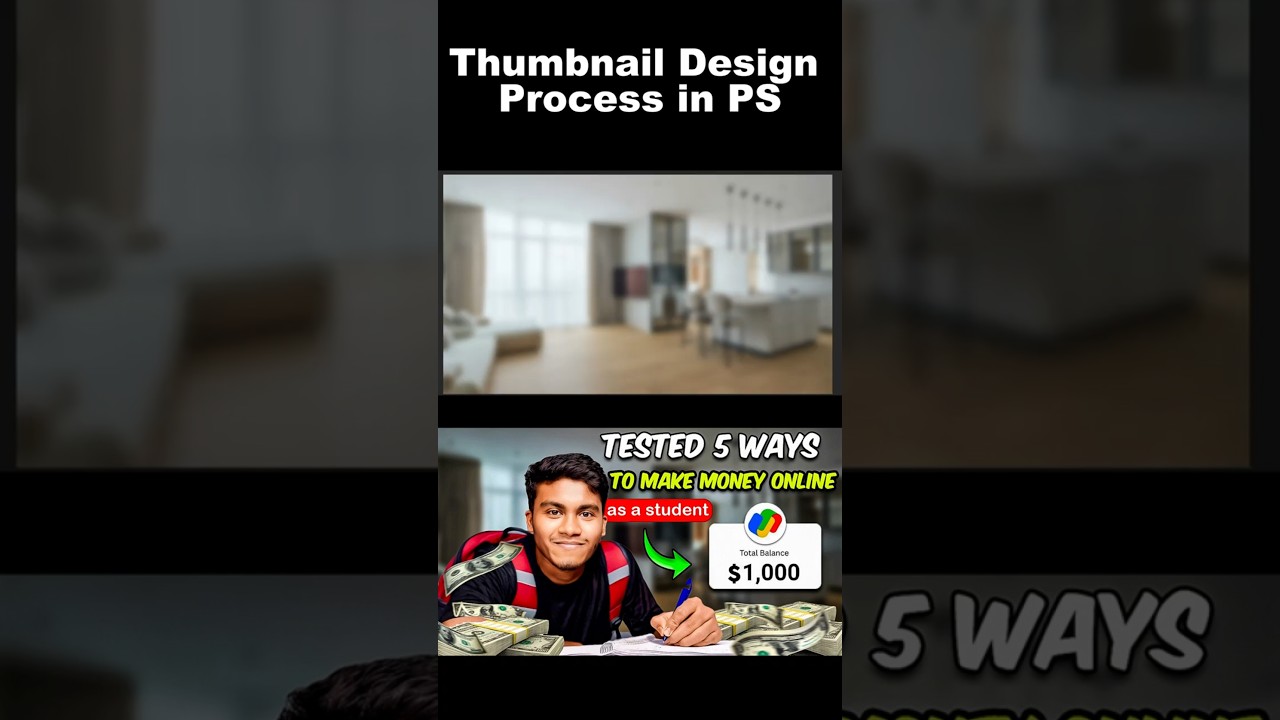 Thumbnail Design Process in PS | Tested 5 Real Ways to Make Money Online as a Student @TanmoyBiswasBS​