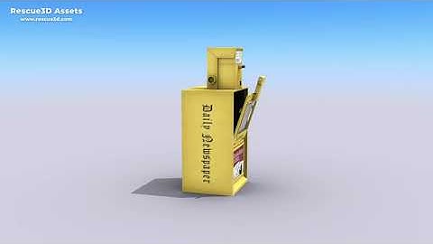 Newspaper Vending Machine low-poly 3D model by Rescue3D Assets