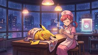 Rainy Night at the Pokémon Center 🌧️ Soft Lofi Beats to Relax / Study To