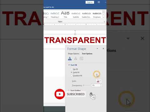 Text Transparent in