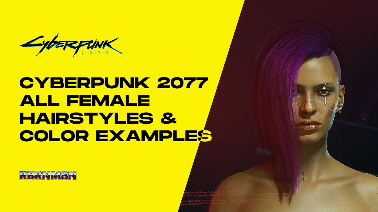 Cyberpunk 2077 - All Female Hairstyles & Color Examples - YouTube
