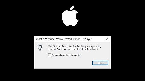 How to fix macOS VMware The CPU has been disabled by the guest Operating System