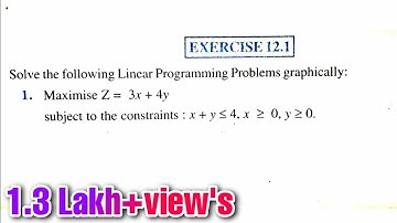 LINEAR PROGRAMMING Exercise :- 12.1