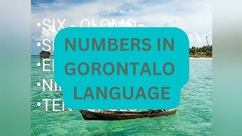 Numbers In Gorontalo Language In Indonesia