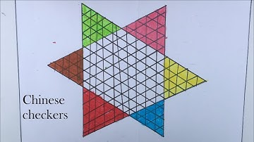 How to make Chinese checkers board at home | Drawing colorful Chinese checkers | indoor board games