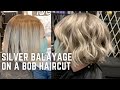 Blonde Bob tutorial - Silver blonde balayage highlights