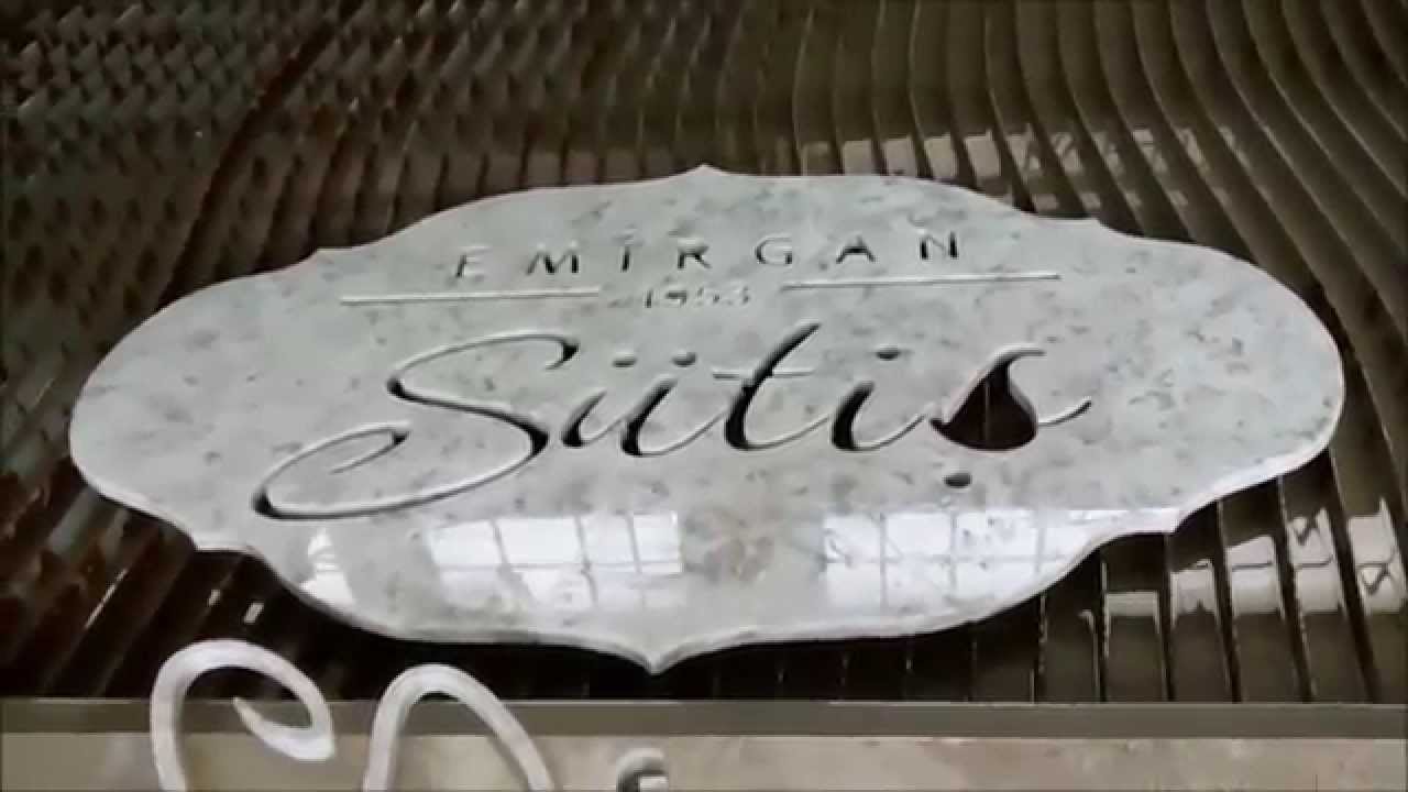Su Jeti ile Mermer Kesimi - Water Jet Marble Cutting