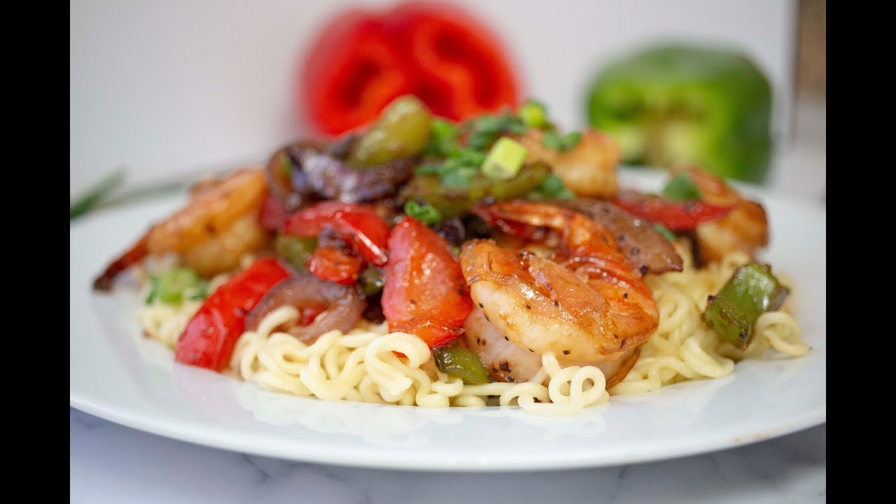 Teriyaki shrimp fried noodles | Big Bear Kitchen
