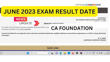 CA Foundation June 2023 Result Date | CA Foundation June 2023 Result ICAI | CA Foundation Result